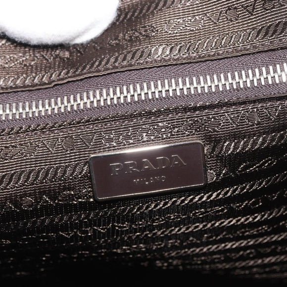 PRADA Business Bag Safiano leather Ivory Silver Auth bs34948A