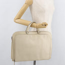 PRADA Business Bag Safiano leather Ivory Silver Auth bs34948A-25