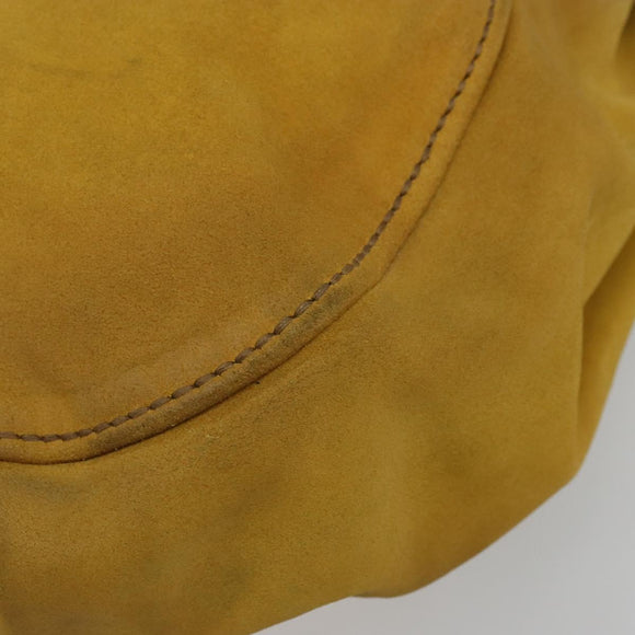 Miu Miu Hand Bag Suede 2way Yellow Gold Auth bs34949
