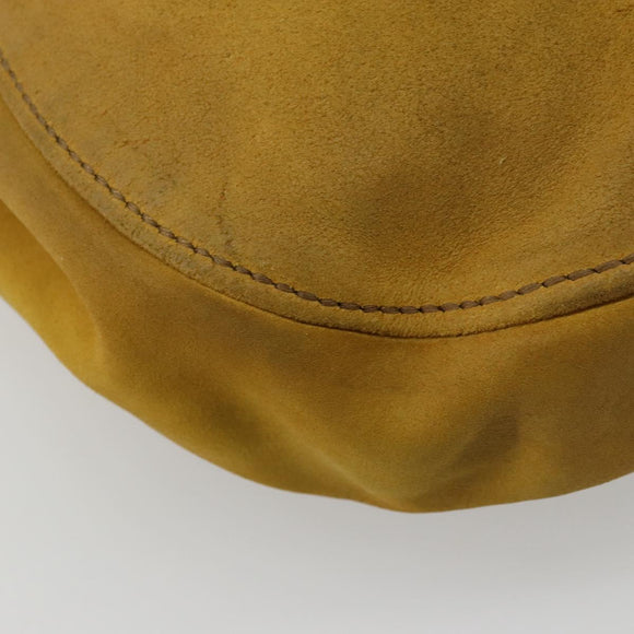 Miu Miu Hand Bag Suede 2way Yellow Gold Auth bs34949