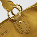 Miu Miu Hand Bag Suede 2way Yellow Gold Auth bs34949-19