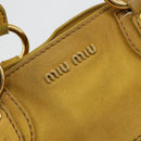 Miu Miu Hand Bag Suede 2way Yellow Gold Auth bs34949-20