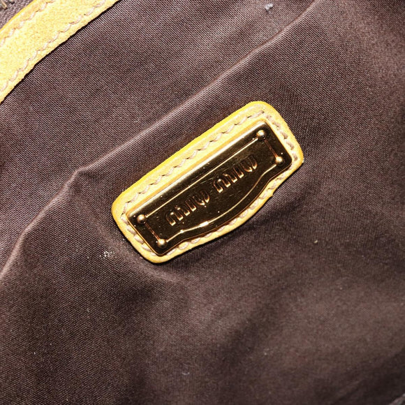 Miu Miu Hand Bag Suede 2way Yellow Gold Auth bs34949