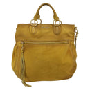 Miu Miu Hand Bag Suede 2way Yellow Gold Auth bs34949-13