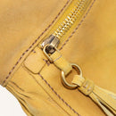 Miu Miu Hand Bag Suede 2way Yellow Gold Auth bs34949-27