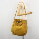 Miu Miu Hand Bag Suede 2way Yellow Gold Auth bs34949-29