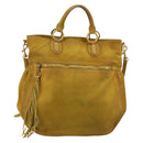 Miu Miu Hand Bag Suede 2way Yellow Gold Auth bs34949-2