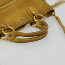 Miu Miu Hand Bag Suede 2way Yellow Gold Auth bs34949-7