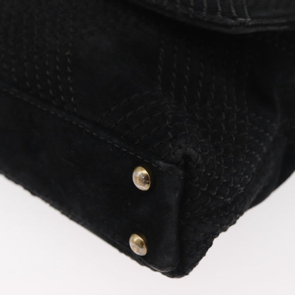 CHANEL Wild Stitch Chain Shoulder Bag Wildleder Schwarz Gold CC Auth bs34950A