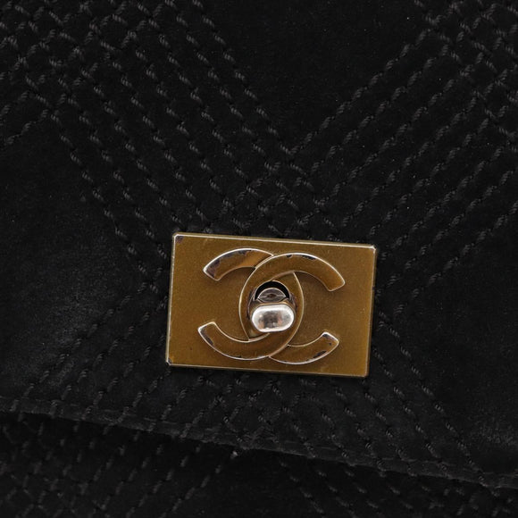CHANEL Wild Stitch Chain Shoulder Bag Wildleder Schwarz Gold CC Auth bs34950A