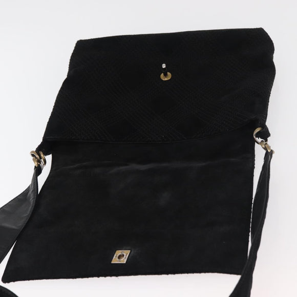 CHANEL Wild Stitch Chain Shoulder Bag Wildleder Schwarz Gold CC Auth bs34950A