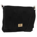 CHANEL Wild Stitch Chain Shoulder Bag Wildleder Schwarz Gold CC Auth bs34950A-1
