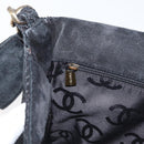 CHANEL Wild Stitch Chain Shoulder Bag Wildleder Schwarz Gold CC Auth bs34950A-23