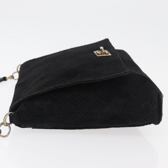 CHANEL Wild Stitch Chain Shoulder Bag Wildleder Schwarz Gold CC Auth bs34950A