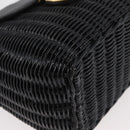 Miu Miu Shoulder Bag Straw Black Gold Auth bs34953V-14