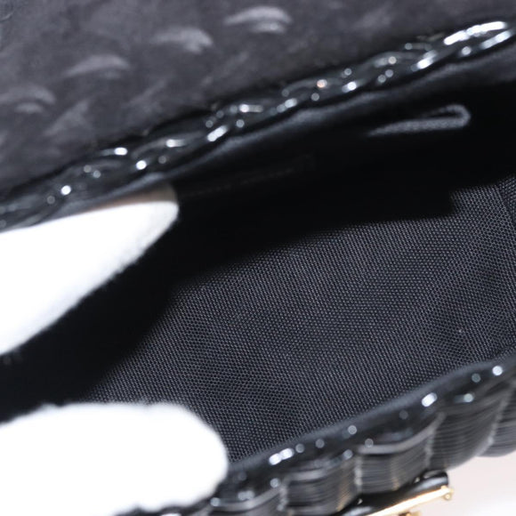 Miu Miu Shoulder Bag Straw Black Gold Auth bs34953V