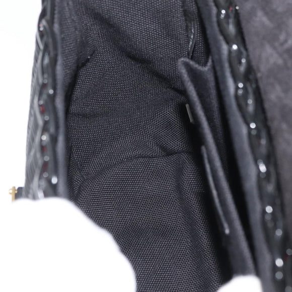 Miu Miu Shoulder Bag Straw Black Gold Auth bs34953V
