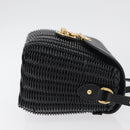 Miu Miu Shoulder Bag Straw Black Gold Auth bs34953V-3