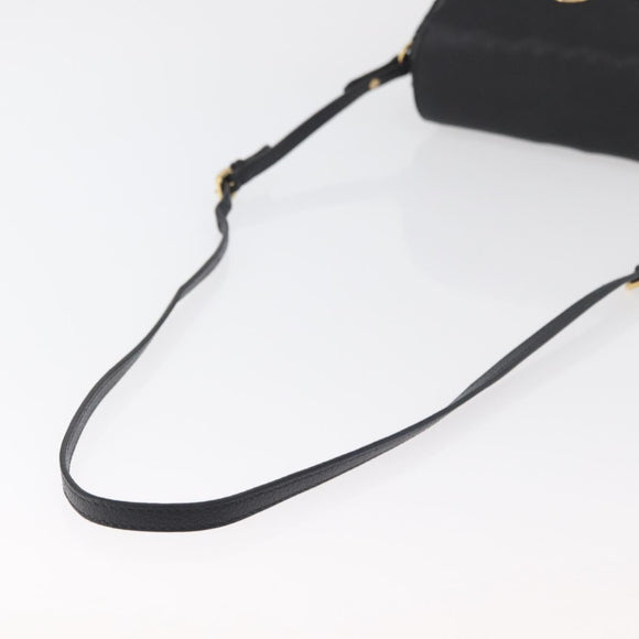 Miu Miu Shoulder Bag Straw Black Gold Auth bs34953V