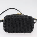 Miu Miu Shoulder Bag Straw Black Gold Auth bs34953V-5