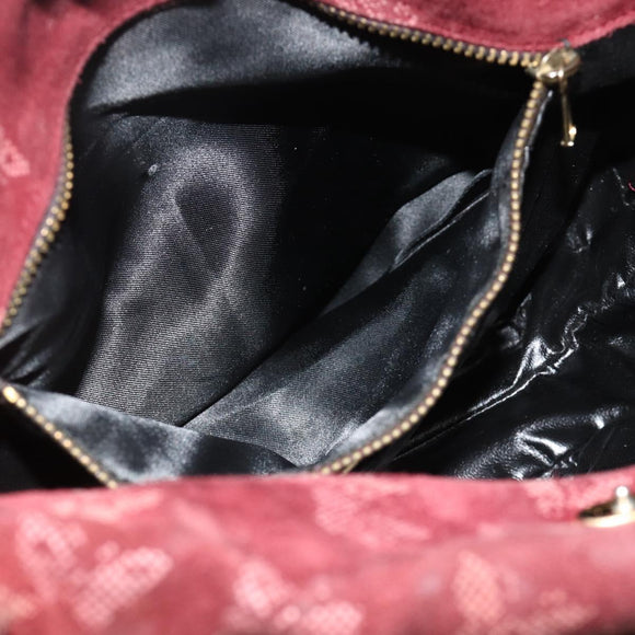 BOTTEGA VENETA Shoulder Bag Suede Bordeaux Gold Auth bs34964