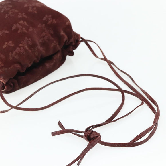 BOTTEGA VENETA Shoulder Bag Suede Bordeaux Gold Auth bs34964
