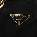 PRADA Chain Shoulder Bag Suede Black Gold Auth bs34965-17