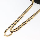 PRADA Chain Shoulder Bag Suede Black Gold Auth bs34965-7