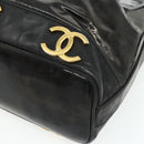 CHANEL Tas Ketting Schoudertas Lakleer Zwart Goud CC Auth bs34966-8