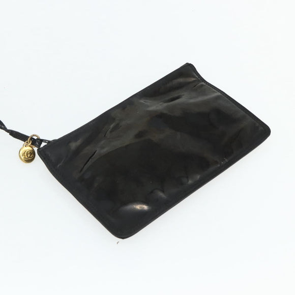 CHANEL Tas Ketting Schoudertas Lakleer Zwart Goud CC Auth bs34966