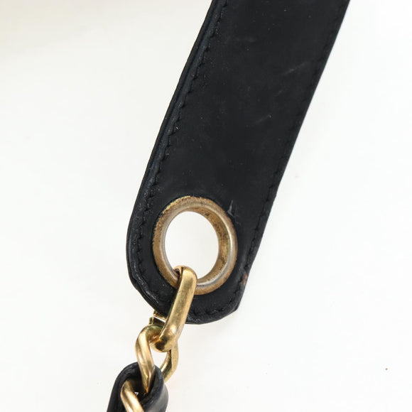 CHANEL Tas Ketting Schoudertas Lakleer Zwart Goud CC Auth bs34966