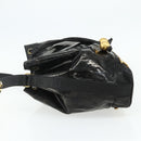 CHANEL Tas Ketting Schoudertas Lakleer Zwart Goud CC Auth bs34966-3