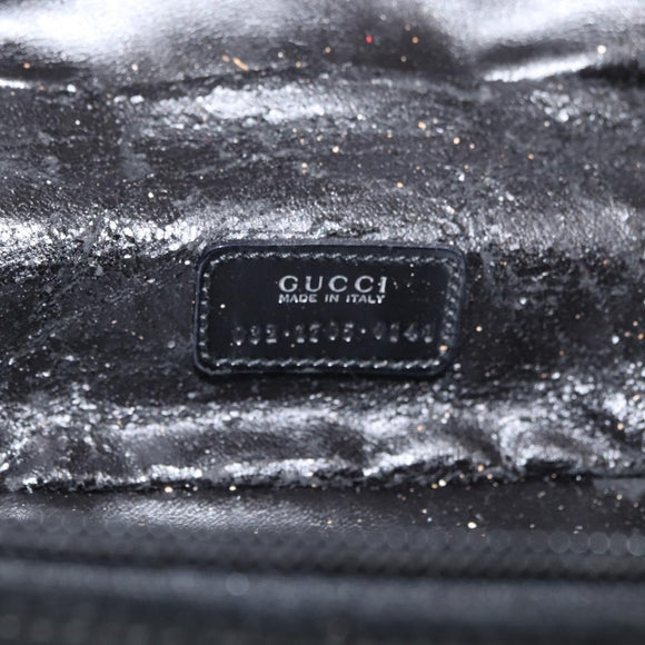 GUCCI Horsebit Vanity Bag Hand Bag Suede Black Silver 032 1705 0141 Auth bs34967
