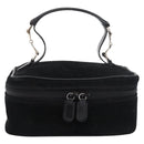 GUCCI Horsebit Vanity Bag Hand Bag Suede Black Silver 032 1705 0141 Auth bs34967-2
