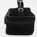GUCCI Horsebit Vanity Bag Hand Bag Suede Black Silver 032 1705 0141 Auth bs34967-4