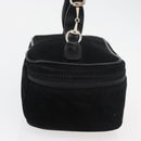 GUCCI Horsebit Vanity Bag Hand Bag Suede Black Silver 032 1705 0141 Auth bs34967-5