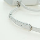 BALENCIAGA Hour Glass Hand Bag Leather 2way White Silver 592833 Auth bs34969M-10