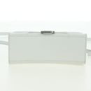 BALENCIAGA Hour Glass Hand Bag Leather 2way White Silver 592833 Auth bs34969M-12