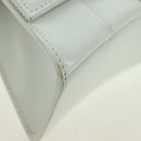 BALENCIAGA Hour Glass Hand Bag Leather 2way White Silver 592833 Auth bs34969M-13