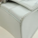 BALENCIAGA Hour Glass Hand Bag Leather 2way White Silver 592833 Auth bs34969M-14