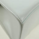 BALENCIAGA Hour Glass Hand Bag Leather 2way White Silver 592833 Auth bs34969M-15