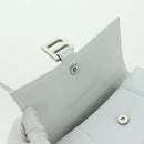 BALENCIAGA Hour Glass Hand Bag Leather 2way White Silver 592833 Auth bs34969M-18