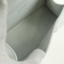 BALENCIAGA Hour Glass Hand Bag Leather 2way White Silver 592833 Auth bs34969M-20