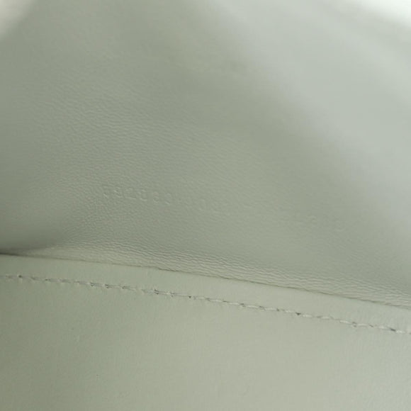 BALENCIAGA Hour Glass Hand Bag Leather 2way White Silver 592833 Auth bs34969M