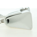 BALENCIAGA Hour Glass Hand Bag Leather 2way White Silver 592833 Auth bs34969M-4