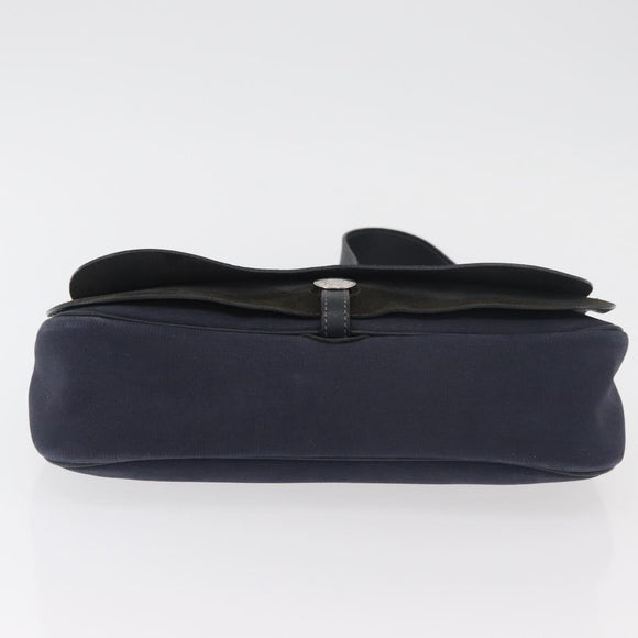 HERMES Sac Colorado MM Shoulder Bag Leather Navy Silver Auth bs34970V