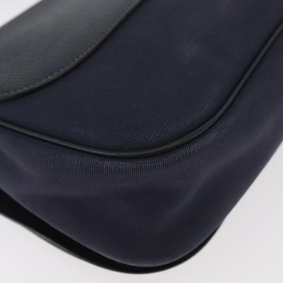 HERMES Sac Colorado MM Shoulder Bag Leather Navy Silver Auth bs34970V