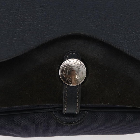 HERMES Sac Colorado MM Shoulder Bag Leather Navy Silver Auth bs34970V