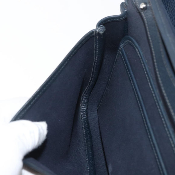 HERMES Sac Colorado MM Shoulder Bag Leather Navy Silver Auth bs34970V