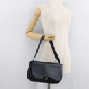 HERMES Sac Colorado MM Shoulder Bag Leather Navy Silver Auth bs34970V-24